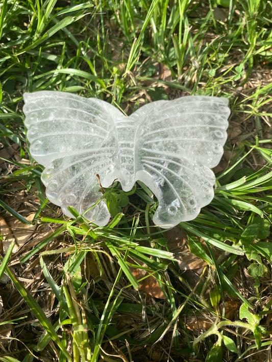 Clear Quartz Butterfly  Carving