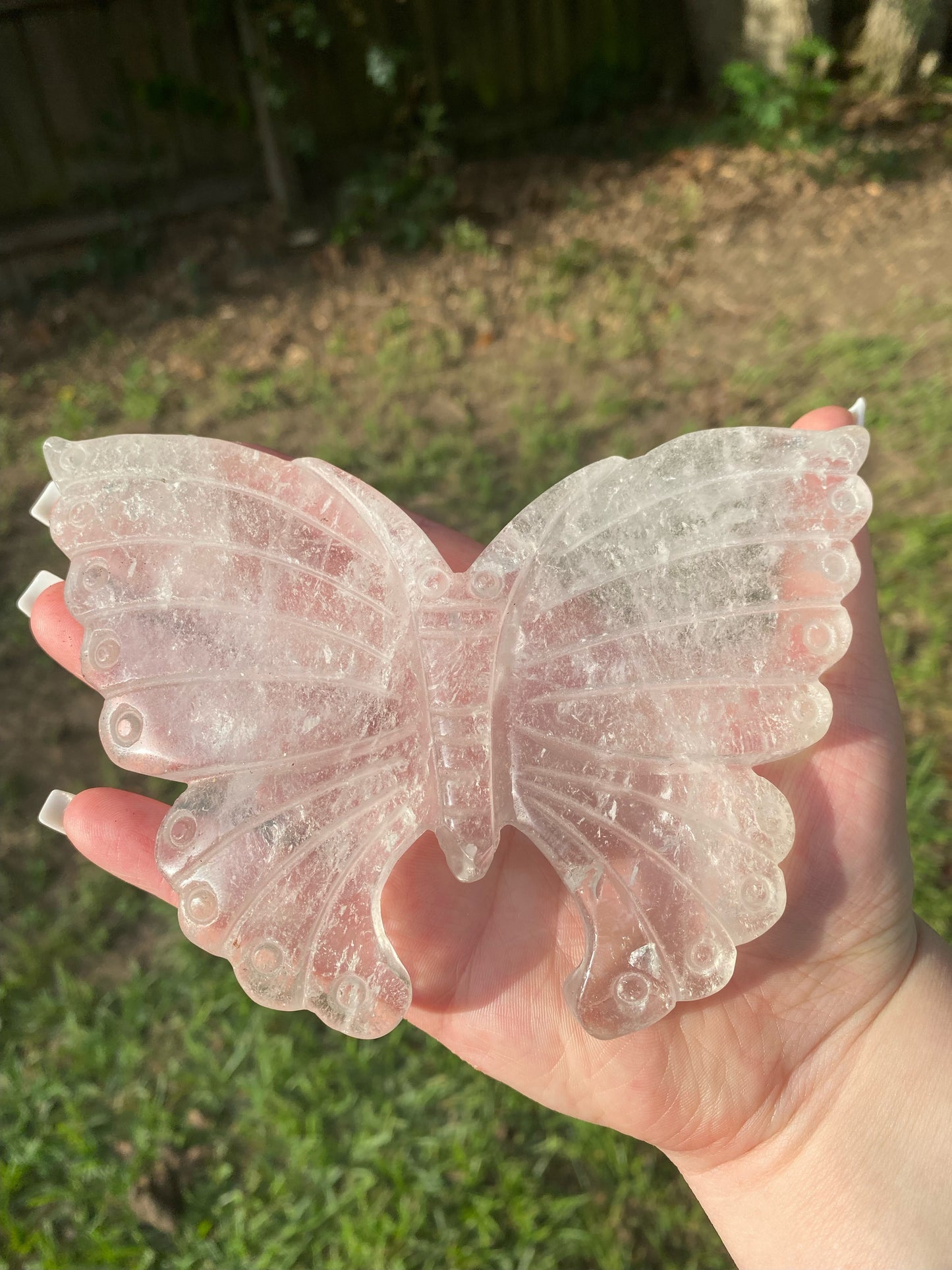 Clear Quartz Butterfly  Carving