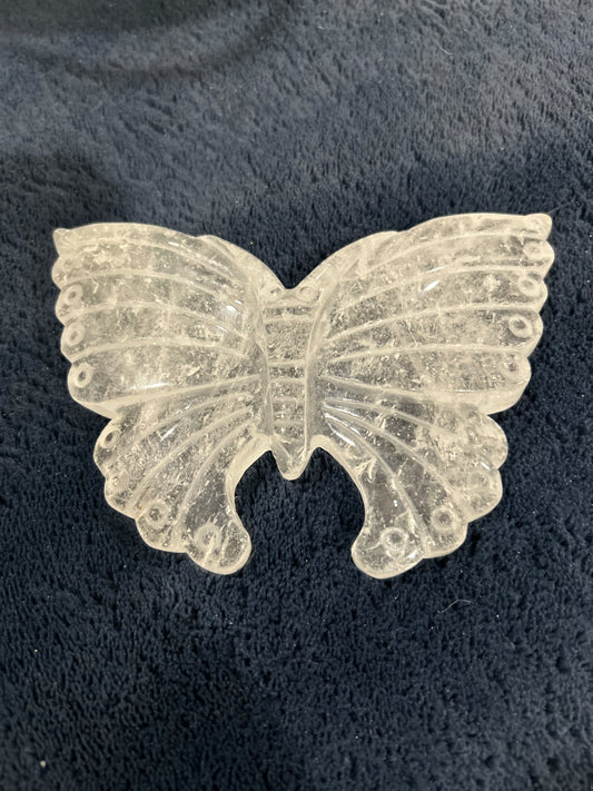 Clear Quartz Butterfly  Carving